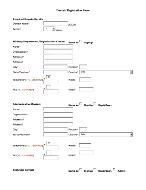 Domain Registration Form