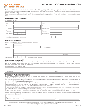 Buy to Let Disclosure Authority Form