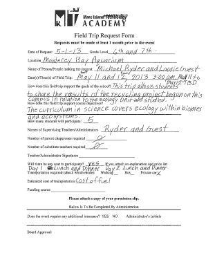 Field Trip Request Form