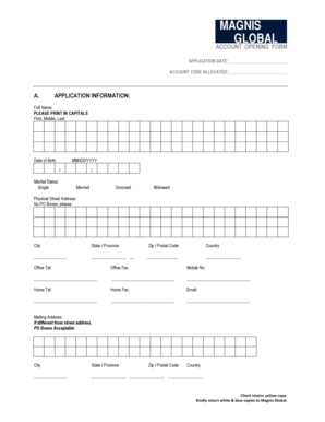 Magnis Global Account Opening Form