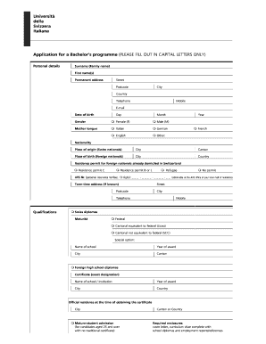 USI Bachelor’s Programme Application