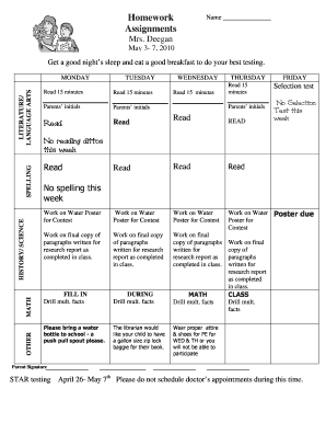 Homework Assignment Sheet
