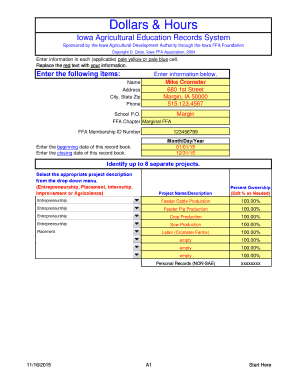 Iowa FFA Agricultural Education Record Book