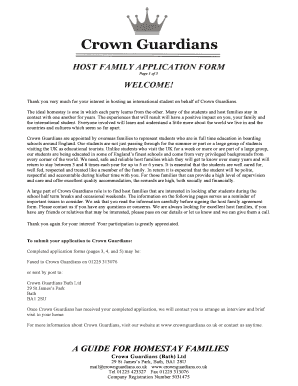 Host Family Application Form