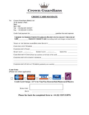 Credit Card Mandate
