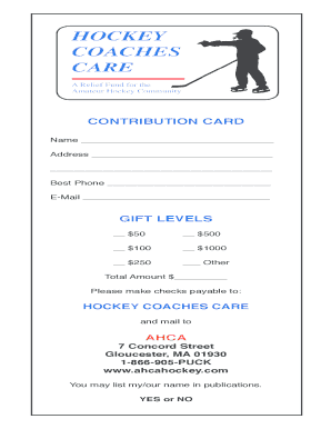 Hockey Coaches Care Donation Form