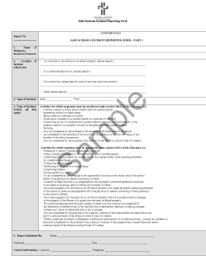 Safe Schools Incident Reporting Form