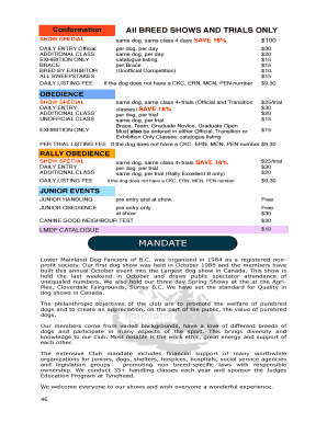 Canadian Kennel Club Entry Form