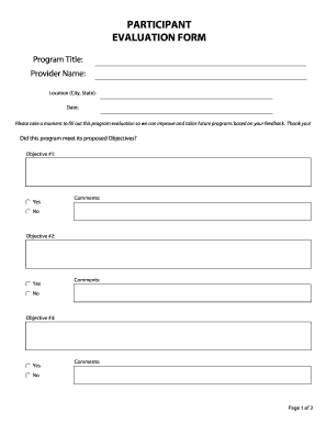 PARTICIPANT EVALUATION FORM - AAVSB