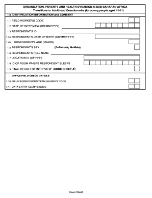 Transitions to Adulthood Questionnaire
