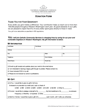 Catholic Community Services Donation Form