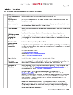 Syllabus Checklist