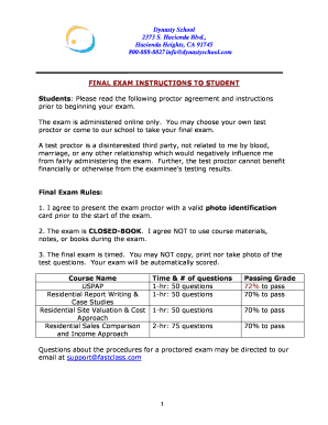 Final Exam Proctor Agreement