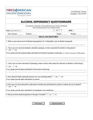 Alcohol Dependency Questionnaire