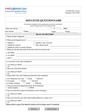 Hepatitis Questionnaire