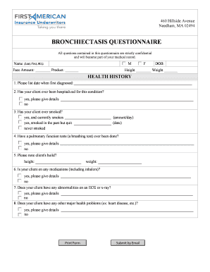 Bronchiectasis Questionnaire