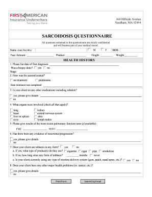 Sarcoidosis Health Questionnaire