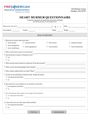 Heart Murmur Questionnaire