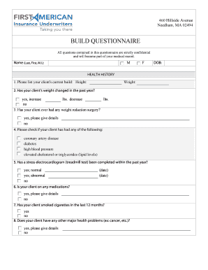 Health History Questionnaire