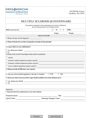 Multiple Sclerosis Questionnaire