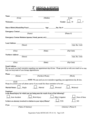 Medicare Patient Registration Form