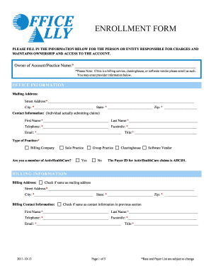 Office Ally EDI Enrollment Form