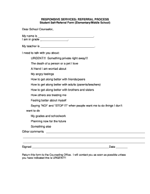Student Self-Referral Form