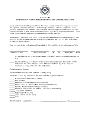 Authorization for Non-Prescription Medications