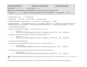 Vermont Oxford Network Pulse Oximetry Quality Audit
