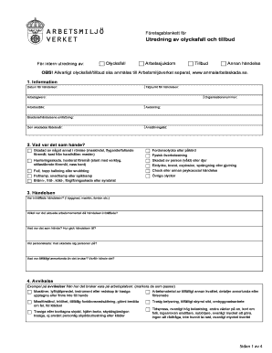 Swedish Workplace Accident Investigation Form
