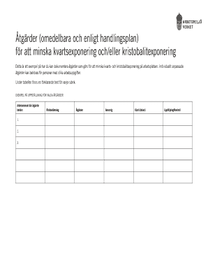 Workplace Silica Exposure Action Plan
