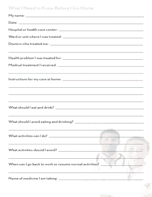 Patient Discharge Instructions Form