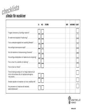 Machine Safety Checklist
