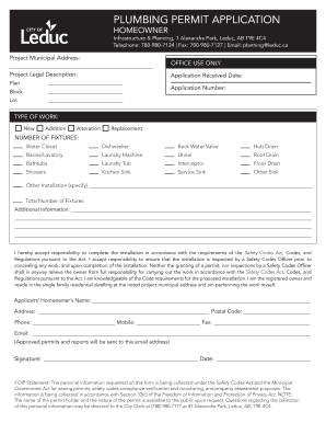 Plumbing Permit Application