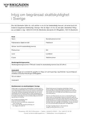 Certificate of Limited Tax Liability in Sweden