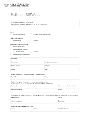 Power of Attorney SIBWebb