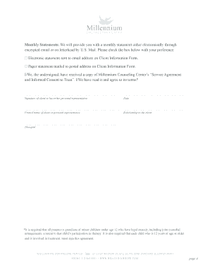 Service Agreement and Informed Consent to Treat