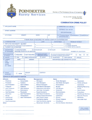 Combination Crime Policy Application