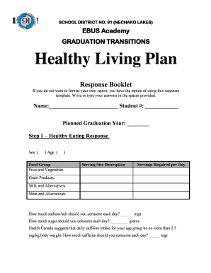 Healthy Living Plan Response Booklet