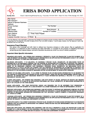 ERISA Bond Application Form