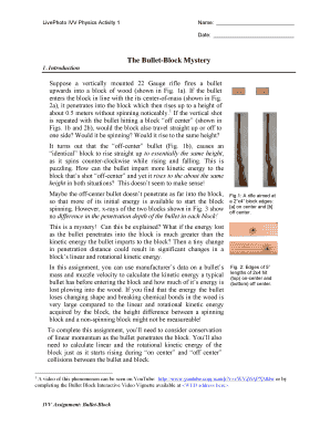 Physics Activity 1: The Bullet-Block Mystery