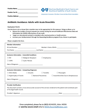 Antibiotic Avoidance Form for Acute Bronchitis