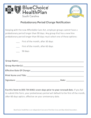 Probationary Period Change Notification