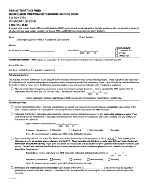 IRA Required Minimum Distribution Election Form
