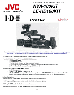 POWER PACKAGES FOR JVC GY-HD100