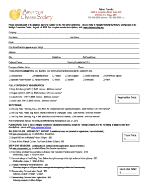 ACS 2012 Conference Registration Form