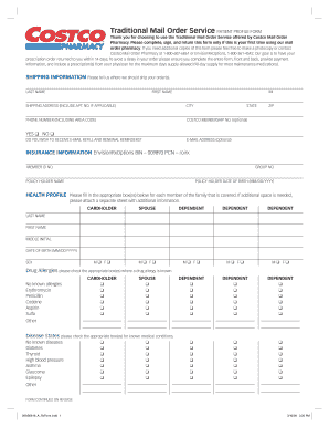 Costco Mail Order Pharmacy Patient Profile Form