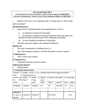 EU Voting Rights Notification Form TR-1