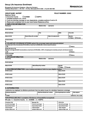 Group Life Insurance Enrollment Form