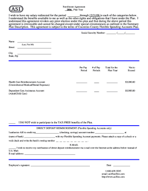 Coconino County Flexible Spending Account Enrollment Agreement